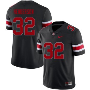 OSU Buckeyes #32 Mens TreVeyon Henderson Jersey Blackout Football Official 504397-761