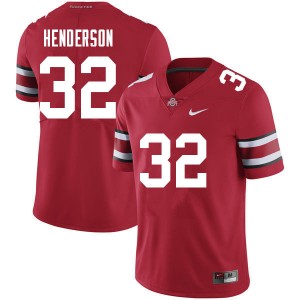 OSU #32 Mens TreVeyon Henderson Jersey Red Football Replica 572081-723
