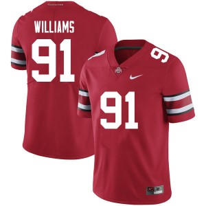 OSU Buckeyes #91 Men Tyleik Williams Jersey Red Football NCAA 811032-811