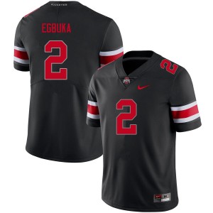 OSU Buckeyes #2 Mens Emeka Egbuka Jersey Blackout Football University 798960-255