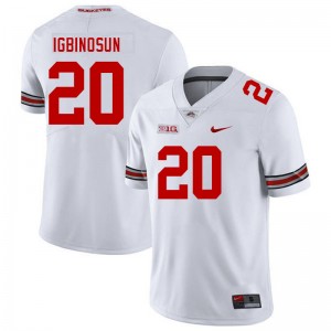 Ohio State #20 Mens Davison Igbinosun Jersey White Football Official 387512-451