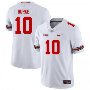 Ohio State #10 Men's Denzel Burke Jersey White Football NCAA 498481-193