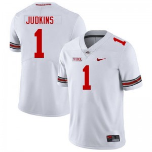 Ohio State #1 Men Quinshon Judkins Jersey White Football NCAA 758295-978