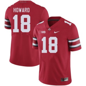 OSU Buckeyes #18 Men's Will Howard Jersey Red Football Embroidery 446029-344