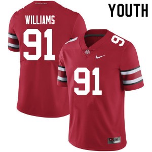 Ohio State #91 Youth Tyleik Williams Jersey Red Football 2024 230639-380