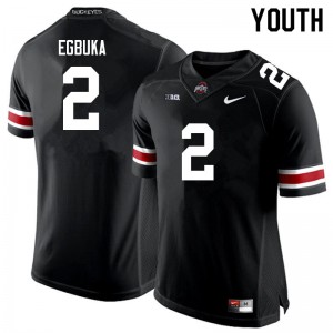 OSU Buckeyes #2 Youth Emeka Egbuka Jersey Black Football University 461975-689