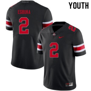 OSU Buckeyes #2 Youth Emeka Egbuka Jersey Blackout Football Stitched 654018-634