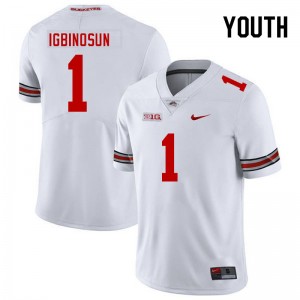 OSU Buckeyes #1 Youth Davison Igbinosun Jersey White Football Game 553588-303