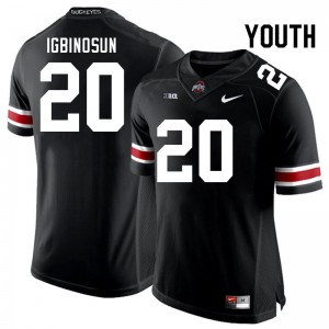 Ohio State #20 Youth Davison Igbinosun Jersey Black Football University 893492-518