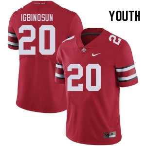 OSU Buckeyes #20 Youth Davison Igbinosun Jersey Red Football 2024 463897-724