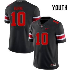 Ohio State #10 Youth Denzel Burke Jersey Blackout Football Embroidery 478907-163