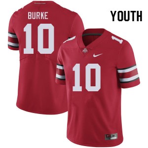 Ohio State Buckeyes #10 Youth Denzel Burke Jersey Red Football Game 534026-950