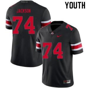 OSU Buckeyes #74 Youth Donovan Jackson Jersey Blackout Football Player 806002-427
