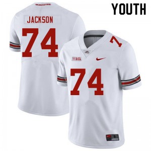 OSU #74 Youth Donovan Jackson Jersey White Football University 668310-270