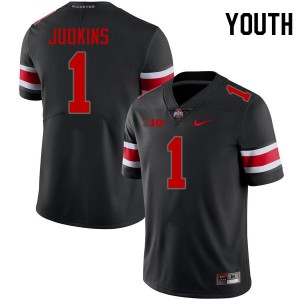 OSU Buckeyes #1 Youth Quinshon Judkins Jersey Blackout Football 2024 353699-493