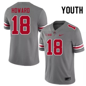 Ohio State #18 Youth Will Howard Jersey Grey Football Player 358063-699
