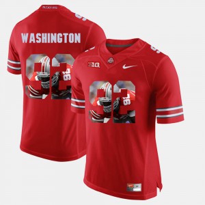 #92 Adolphus Washington Ohio State Buckeyes Mens Pictorial Fashion Jersey - Scarlet