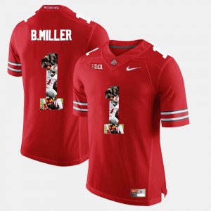 #1 Braxton Miller Ohio State Buckeyes Pictorial Fashion Men Jersey - Scarlet