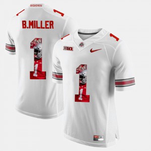 #1 Braxton Miller Ohio State Buckeyes Pictorial Fashion Mens Jersey - White