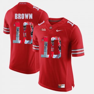 #10 CaCorey Brown Ohio State Buckeyes Men's Pictorial Fashion Jersey - Scarlet