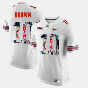 #10 CaCorey Brown Ohio State Buckeyes Pictorial Fashion Mens Jersey - White