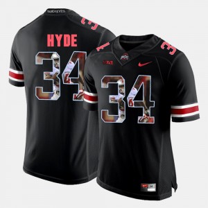 #34 CameCarlos Hyde Ohio State Buckeyes For Men Pictorial Fashion Jersey - Black