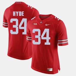 #34 CameCarlos Hyde Ohio State Buckeyes Alumni Football Game For Men's Jersey - Scarlet