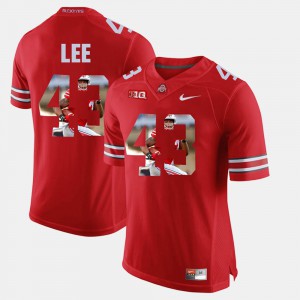 #43 Darron Lee Ohio State Buckeyes Pictorial Fashion For Men's Jersey - Scarlet