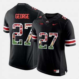 #27 Eddie George Ohio State Buckeyes Men's Pictorial Fashion Jersey - Black