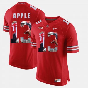 #13 Eli Apple Ohio State Buckeyes Pictorial Fashion Men Jersey - Scarlet