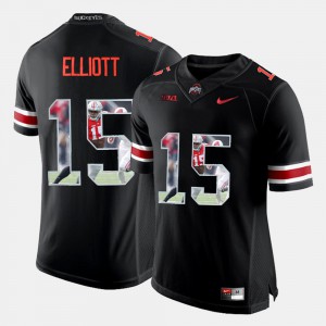 #15 Ezekiel Elliott Ohio State Buckeyes Mens Pictorial Fashion Jersey - Black