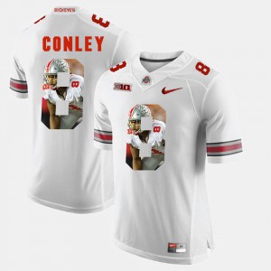 #8 Gareon Conley Ohio State Buckeyes Pictorial Fashion Men Jersey - White