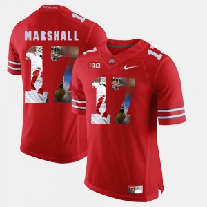 #17 Jalin Marshall Ohio State Buckeyes Pictorial Fashion Mens Jersey - Scarlet