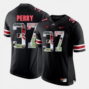 #37 Joshua Perry Ohio State Buckeyes Pictorial Fashion Mens Jersey - Black