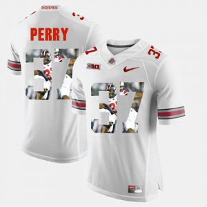 #37 Joshua Perry Ohio State Buckeyes Men Pictorial Fashion Jersey - White