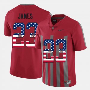 #23 Lebron James Ohio State Buckeyes US Flag Fashion Men Jersey - Scarlet