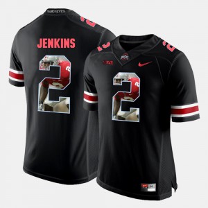 #2 Malcolm Jenkins Ohio State Buckeyes For Men's Pictorial Fashion Jersey - Black