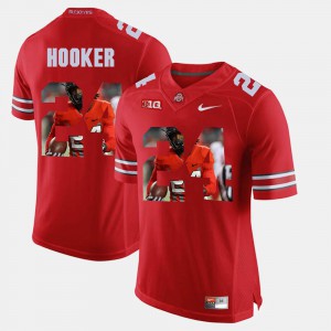 #24 Malik Hooker Ohio State Buckeyes Pictorial Fashion For Men's Jersey - Scarlet