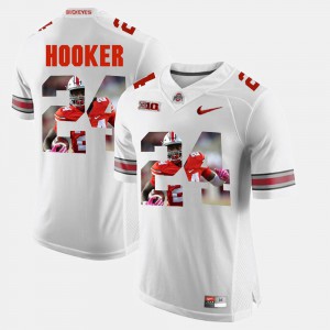 #24 Malik Hooker Ohio State Buckeyes Men's Pictorial Fashion Jersey - White