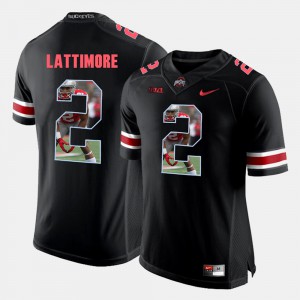 #2 Marshon Lattimore Ohio State Buckeyes Pictorial Fashion Men's Jersey - Black