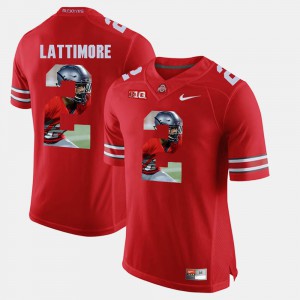 #2 Marshon Lattimore Ohio State Buckeyes Pictorial Fashion Men's Jersey - Scarlet