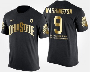 #9 Adolphus Washington Ohio State Buckeyes Gold Limited Short Sleeve With Message Mens T-Shirt - Black