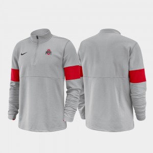 Ohio State Buckeyes For Men's Half-Zip Performance 2019 Coaches Sideline Jacket - Anthracite