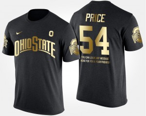 #54 Billy Price Ohio State Buckeyes Gold Limited Short Sleeve With Message Mens T-Shirt - Black