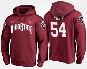 #54 Billy Price Ohio State Buckeyes Men Hoodie - Scarlet