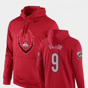 #9 Binjimen Victor Ohio State Buckeyes Icon Circuit Football Performance Men's Hoodie - Scarlet