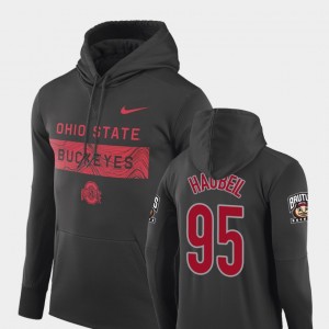 #95 Blake Haubeil Ohio State Buckeyes Mens Sideline Seismic Football Performance Hoodie - Anthracite