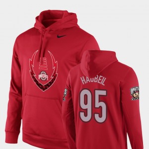 #95 Blake Haubeil Ohio State Buckeyes Men's Football Performance Icon Circuit Hoodie - Scarlet