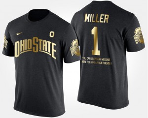 #5 Braxton Miller Ohio State Buckeyes Short Sleeve With Message Gold Limited For Men's T-Shirt - Black