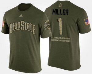 #5 Braxton Miller Ohio State Buckeyes Short Sleeve With Message Military Men T-Shirt - Camo